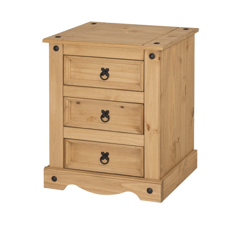 Corona 3 Drawer Bedside